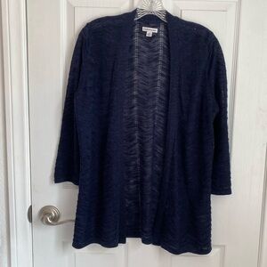 Women's Navy Open-Front Sweater